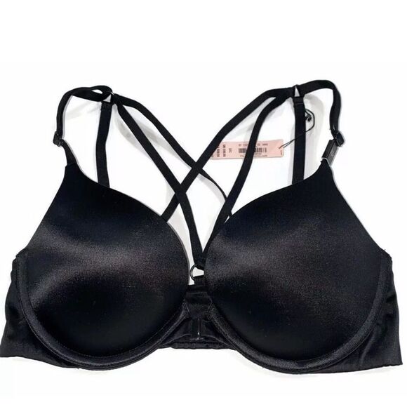 Victoria’s Secret Very sexy Push up Padded Strappy front lace bra mauve 32D - Picture 1 of 2
